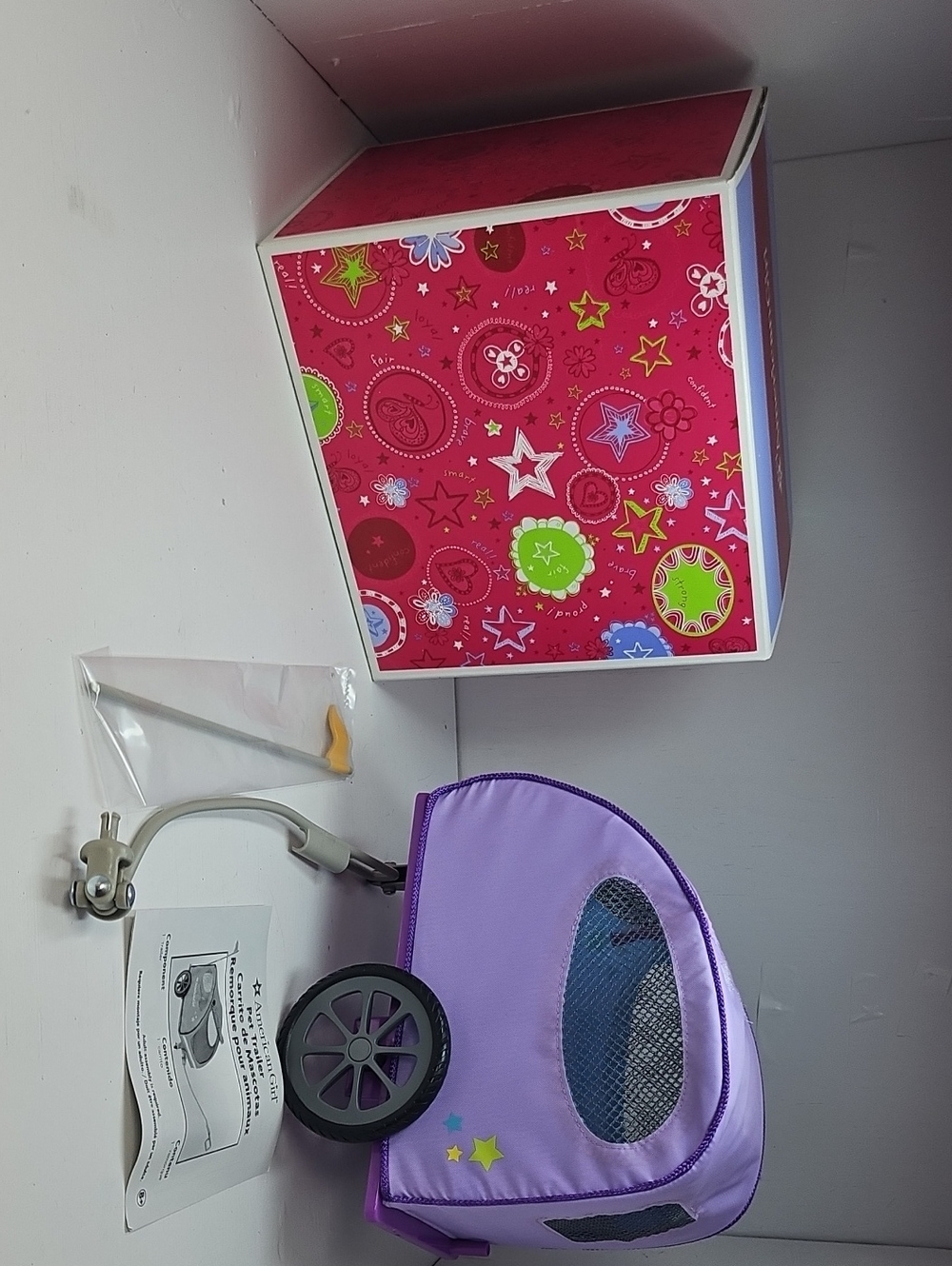 American Girl Lavender Doll Carrier with Star Accents